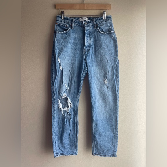 Abercrombie & Fitch Denim - Abercrombie Fitch The Dad High Rise Curve Denim Blue Jeans Size 27